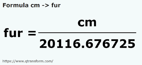 formula Centímetros a Furlongs - cm a fur