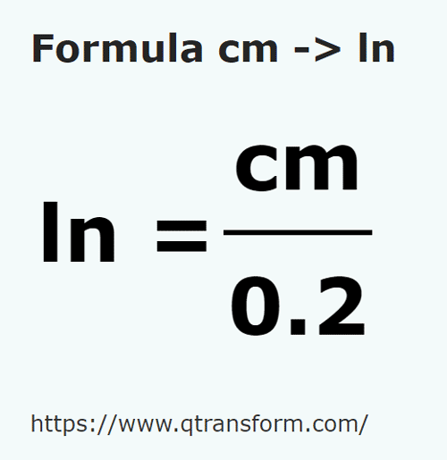 formula Centymetry na Linia - cm na ln