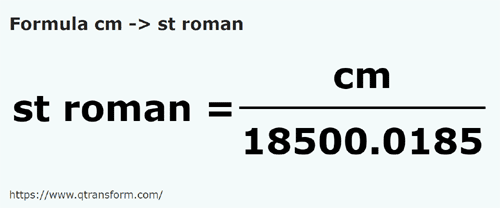 formula Centimeters to Roman stadiums - cm to st roman