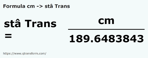 formula Centímetros a Stânjenes (Transilvania) - cm a sta Trans