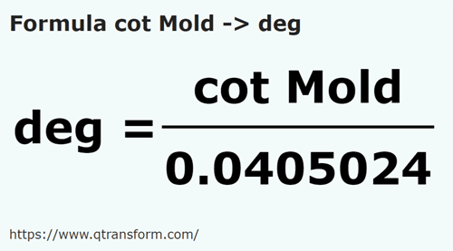 formula Codos (Moldova) a Dedos - cot Mold a deg