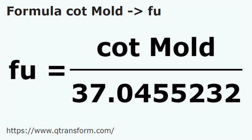 formula Cubits (Moldova) to Ropes - cot Mold to fu