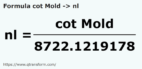 formule Coudèes (Moldova) en Lieues marines - cot Mold en nl