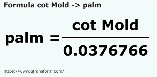 formula Cubits (Moldova) to Palmacs - cot Mold to palm