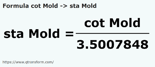 formula локоть (Молдова в Станжен (Молдова) - cot Mold в sta Mold