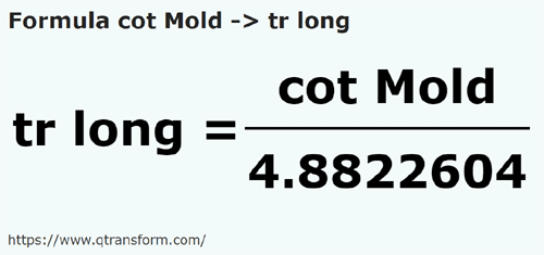 formula Côvados (Moldávia) em Canas longas - cot Mold em tr long