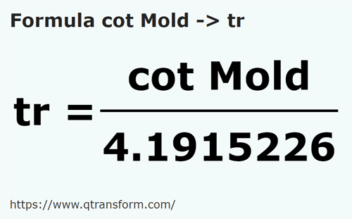 formula Cubits (Moldova) to Reeds - cot Mold to tr