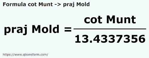 formula Côvados (Muntenia) em Prajini (Moldova) - cot Munt em praj Mold