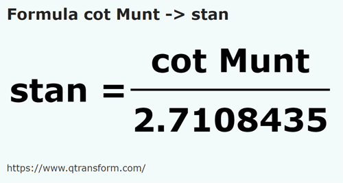 formula Hasta (Muntenia) kepada Stânjeni - cot Munt kepada stan