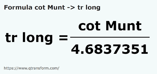 formulu Arşın Muntenia ila Uzun kamış - cot Munt ila tr long