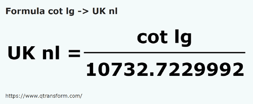 formula Coți lungi in Leghe nautice britanice - cot lg in UK nl