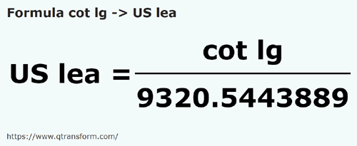 formula Coți lungi in Leghe americane - cot lg in US lea