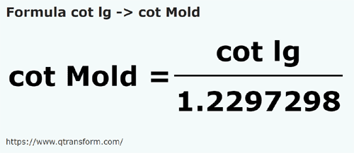 formula Длинный локоть в локоть (Молдова - cot lg в cot Mold