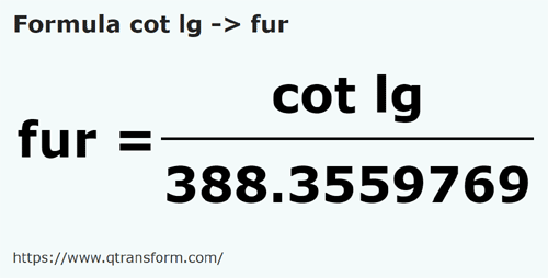 formula Codos largo a Furlongs - cot lg a fur