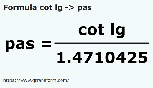 formula Cubito lungo in Passi - cot lg in pas