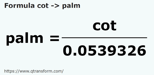 formula Côvados em Palmacos - cot em palm