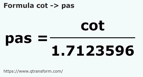formula Cubits to Steps - cot to pas