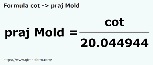formula Hasta kepada Tiang (Moldavia) - cot kepada praj Mold