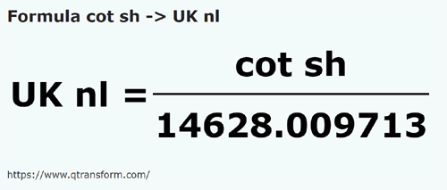 formula Cubiti corti in Lege nautica britannico - cot sh in UK nl