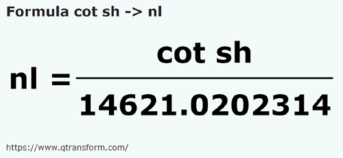 vzorec Krátký loket na Námořní legua - cot sh na nl