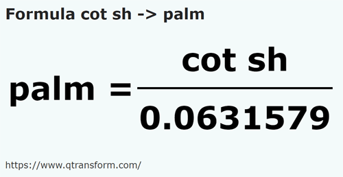 formulu Kısa arşın ila Aya - cot sh ila palm