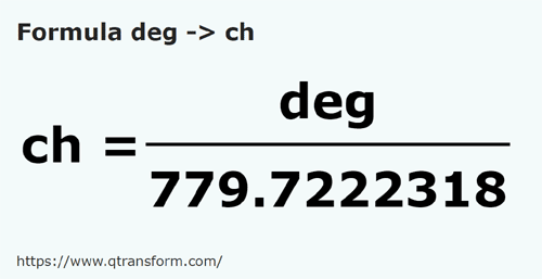 formula Fingers to Chains - deg to ch