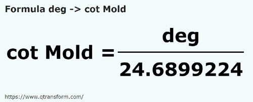 formula Fingers to Cubits (Moldova) - deg to cot Mold
