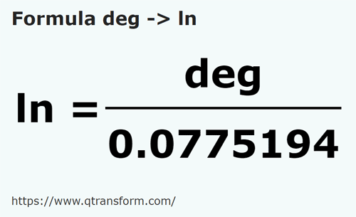 formula Dita in Linee - deg in ln