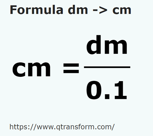 formula Desimeter kepada Sentimeter - dm kepada cm