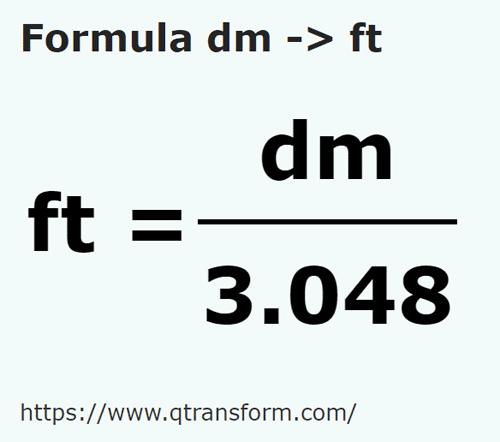 vzorec Decimetrů na Stopa - dm na ft