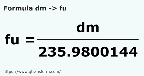 formula Desimeter kepada Tali - dm kepada fu