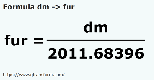 formula Decimeters to Stadions - dm to fur
