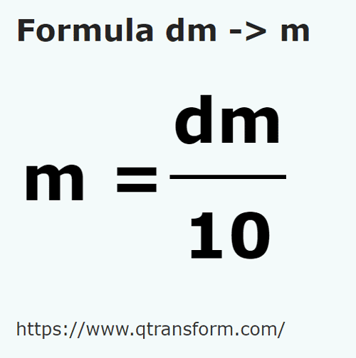 formula Decímetros a Metros - dm a m