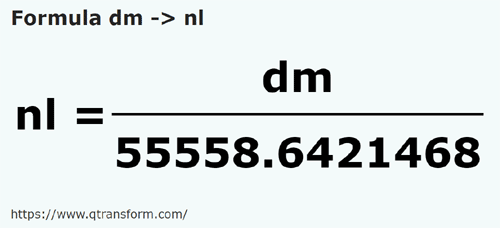 formula Decimeters to Nautical leagues - dm to nl