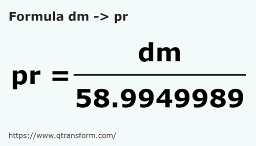formule Decimeter naar Prajini - dm naar pr