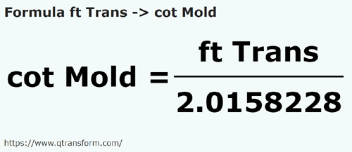formula фут (рансильвания) в локоть (Молдова - ft Trans в cot Mold