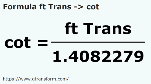 formula фут (рансильвания) в Локоть - ft Trans в cot