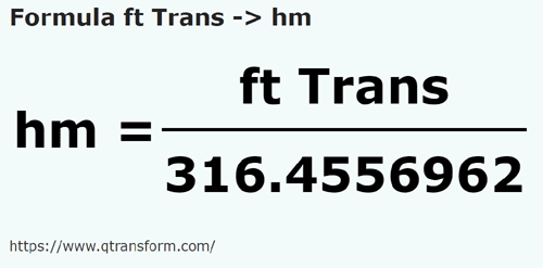 formulu Foot Transilvania ila Hektometre - ft Trans ila hm