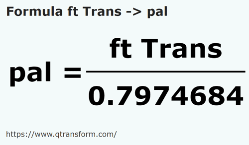 formula фут (рансильвания) в Пядь - ft Trans в pal