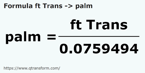 formule Been (Transsylvanië) naar Handbreedte - ft Trans naar palm