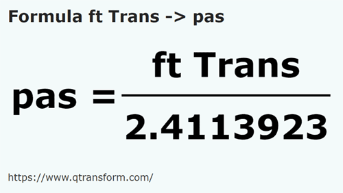 umrechnungsformel Fuße (Transilvania) in Schritte - ft Trans in pas