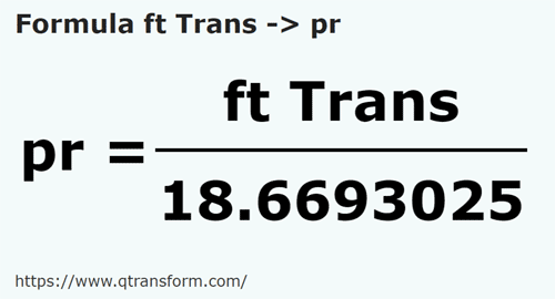 umrechnungsformel Fuße (Transilvania) in Pole - ft Trans in pr