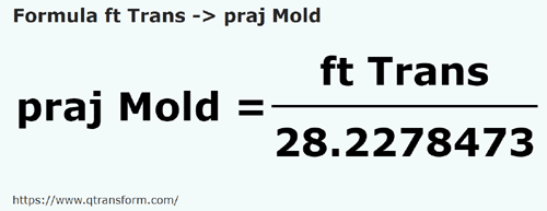formula фут (рансильвания) в стержень (Молдавия) - ft Trans в praj Mold