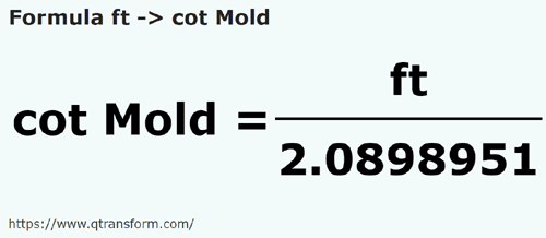 formula Kaki kepada Hasta (Moldavia) - ft kepada cot Mold