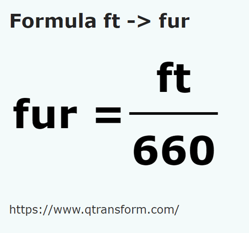 formula Stopy na Furlong - ft na fur