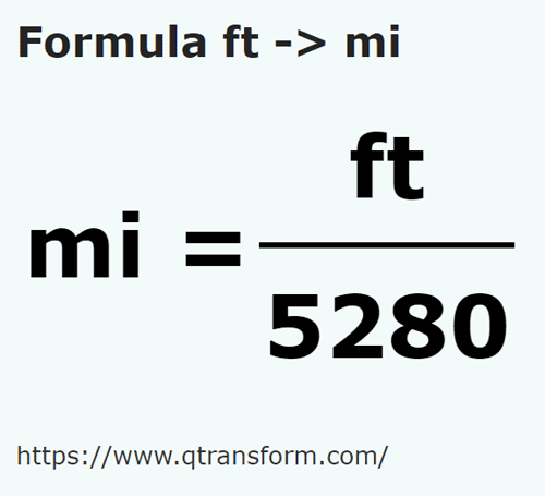 formule Pieds en Milles - ft en mi