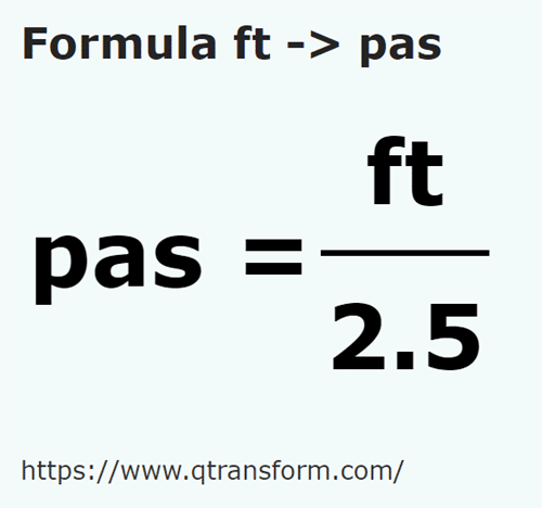 formula фут в шаги - ft в pas