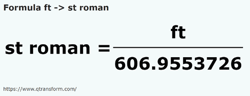 formula фут в Римский стадион - ft в st roman