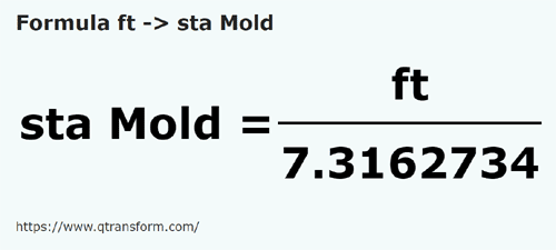 formula Kaki kepada Stânjeni (Moldavia) - ft kepada sta Mold