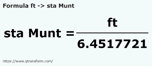 formule Voeten naar Stânjeni (Muntenië) - ft naar sta Munt